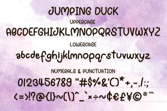 Jumping Duck Font PNG with transparent background - Preview 1