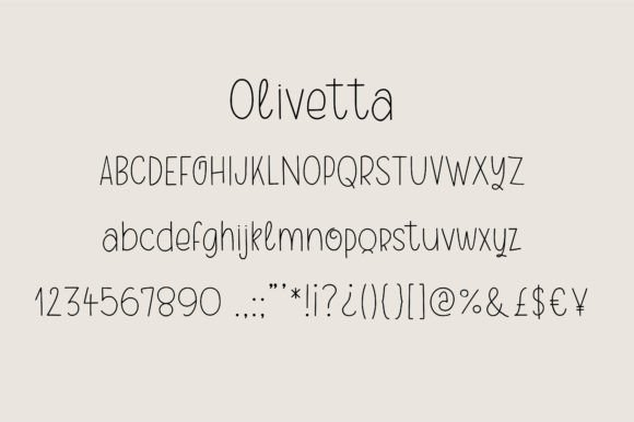 Olivetta Font PNG with transparent background - Preview 1