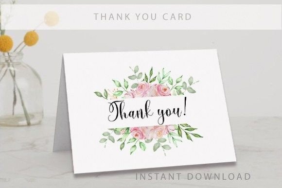 Printable Floral Thank You Card
