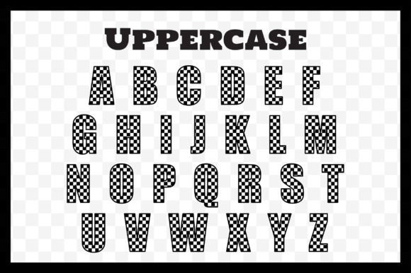 Racing Checkered Font PNG with transparent background - Preview 1