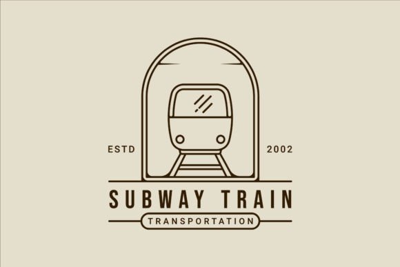 Subway Train Logo Line Art Vector Simple