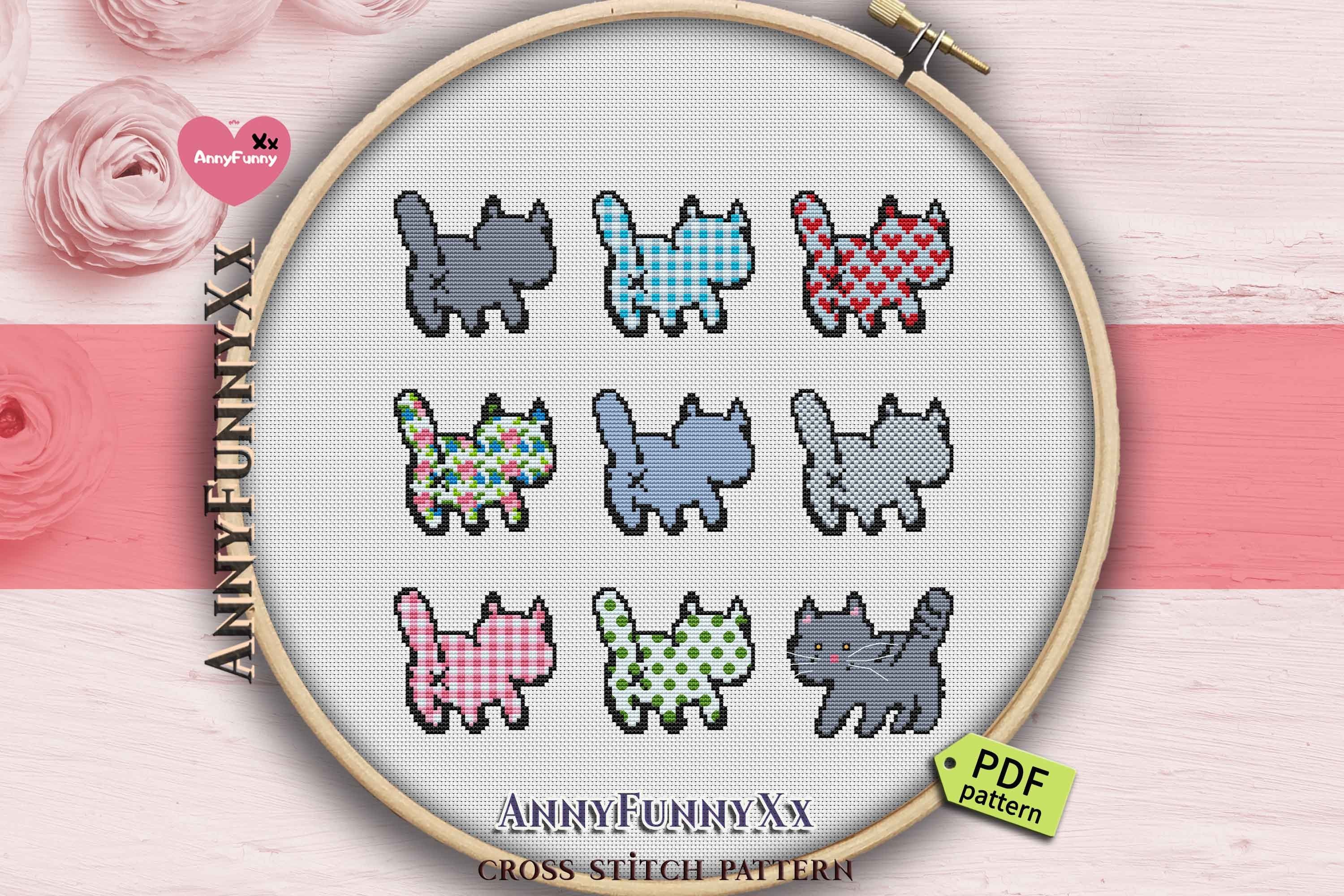 Cat Butt Cross Stitch Pattern PDF Cats