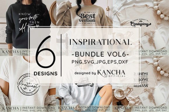 Inspirational SVG Bundle Vol.6 Graphic by Kanchaofficial · Creative Fabrica
