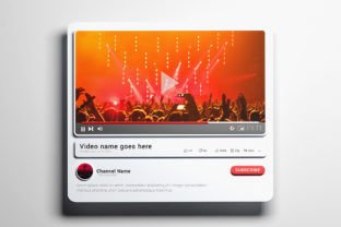 PSD YouTube player 3d mockup