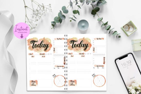 Floral Cute Weekly Checklist Printable Graphic by Dandelion Stu ...