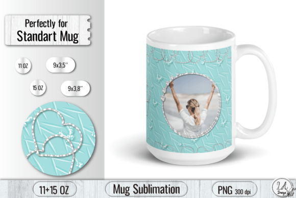 Sea Blue Butterfly Photo Mug Sublimation Graphics 3