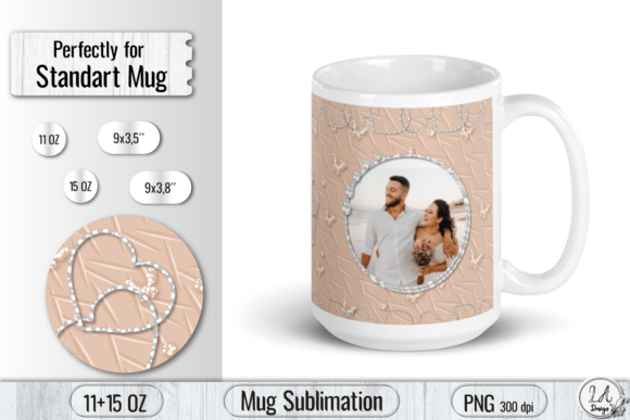 Beige Butterfly Photo Mug Sublimation Graphics