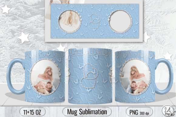 Blue Butterfly Photo Mug Sublimation Graphics