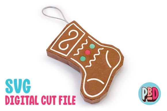 Gingerbread Stocking 3d Paper Ornament Graphics
