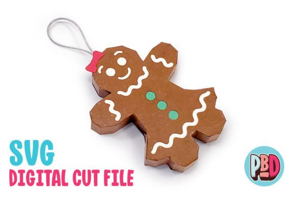 Gingerbread Woman 3d Paper Ornament Graphics