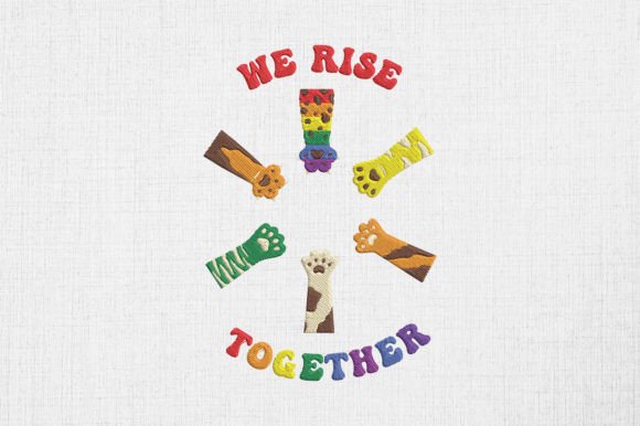 We Rise Together LGBTQ Pride Cat Paw