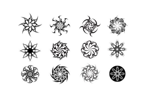 Tribal Black Etnic Vector and Tatto