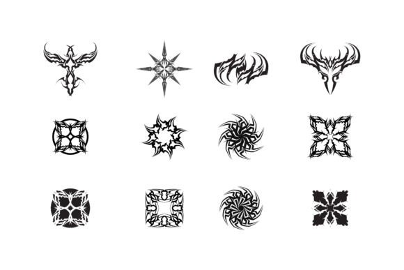 Tribal Black Etnic Vector and Tatto