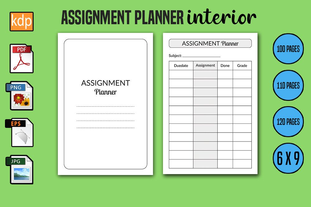 Assignment Log Book Assignment Planner Log Book | KDP Interi Graphic by Trendy Laser Cut ...