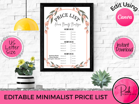Beauty Price List Template DIY - Canva
