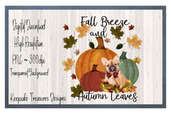 Fall Breeze & Autumn Leaves Sublimation Graphic Illustrations By Keepsake Treasures Designs
