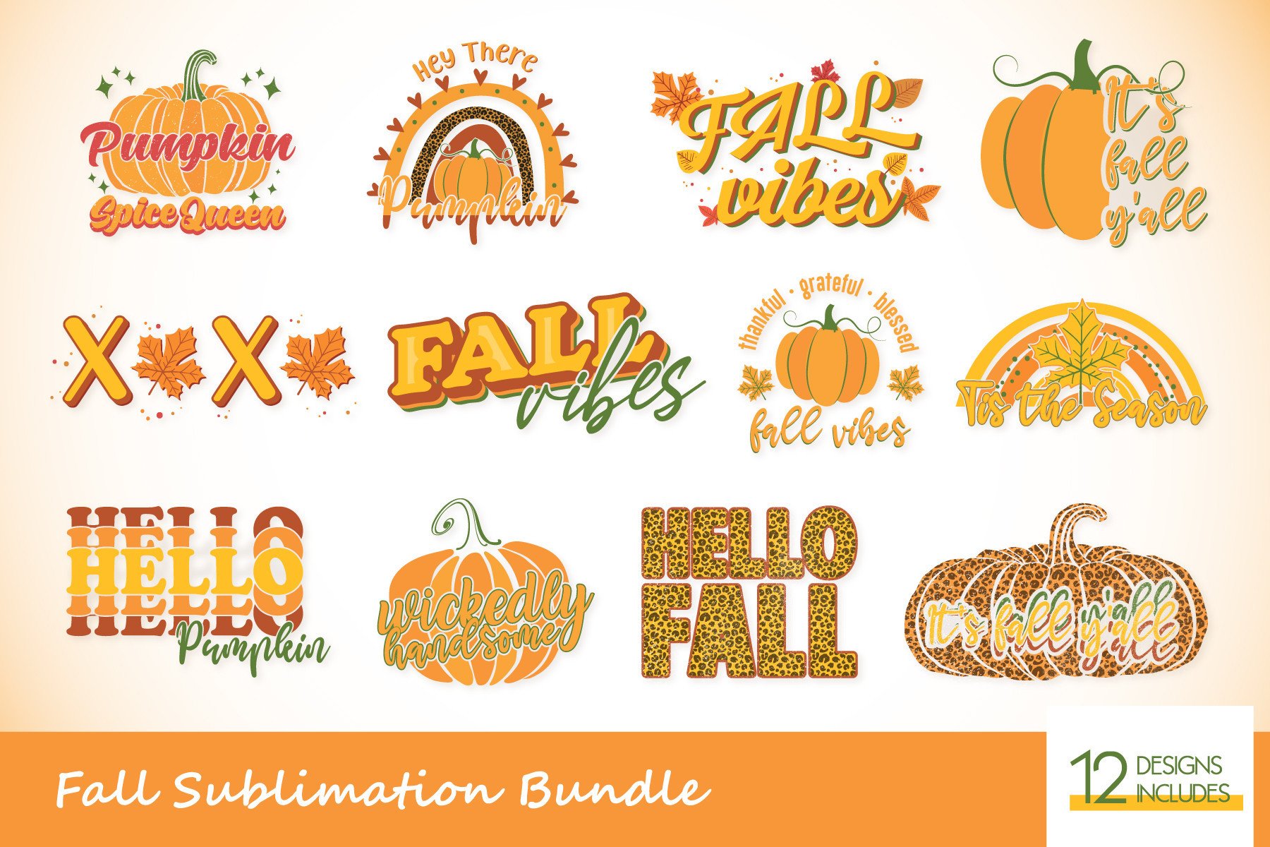 Fall Sublimation Bundle | Autumn Bundle Graphic by Crafty Corner ...