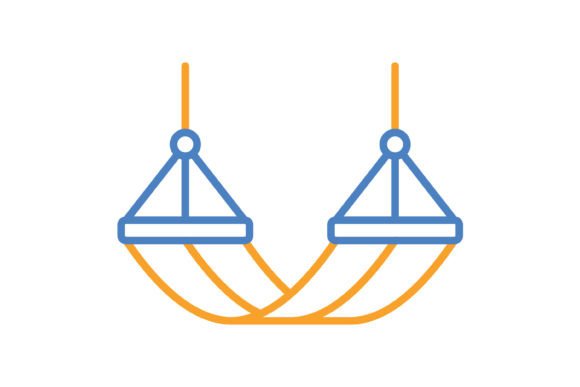 Hammock Blue & Orange Line Icon Graphic Icons By Maan Icons