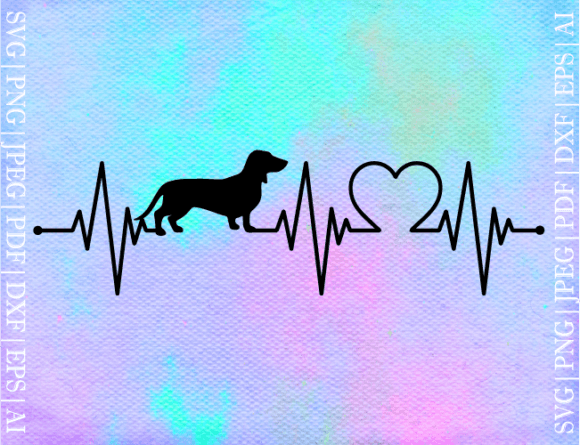 Heartbeat Dachshund SVG