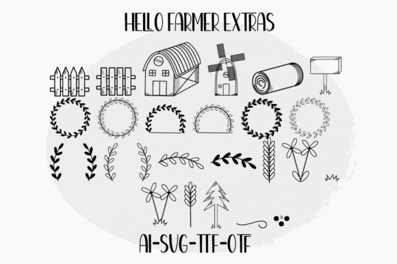 Hello Farmer Duo Font PNG with transparent background - Preview 5