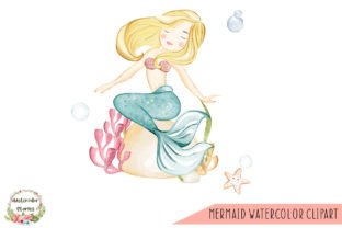 Mermaid Watercolor Clipart Graphic by Watercolor Stories · Creative Fabrica
