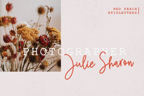 Red Peach Font PNG with transparent background - Preview 1