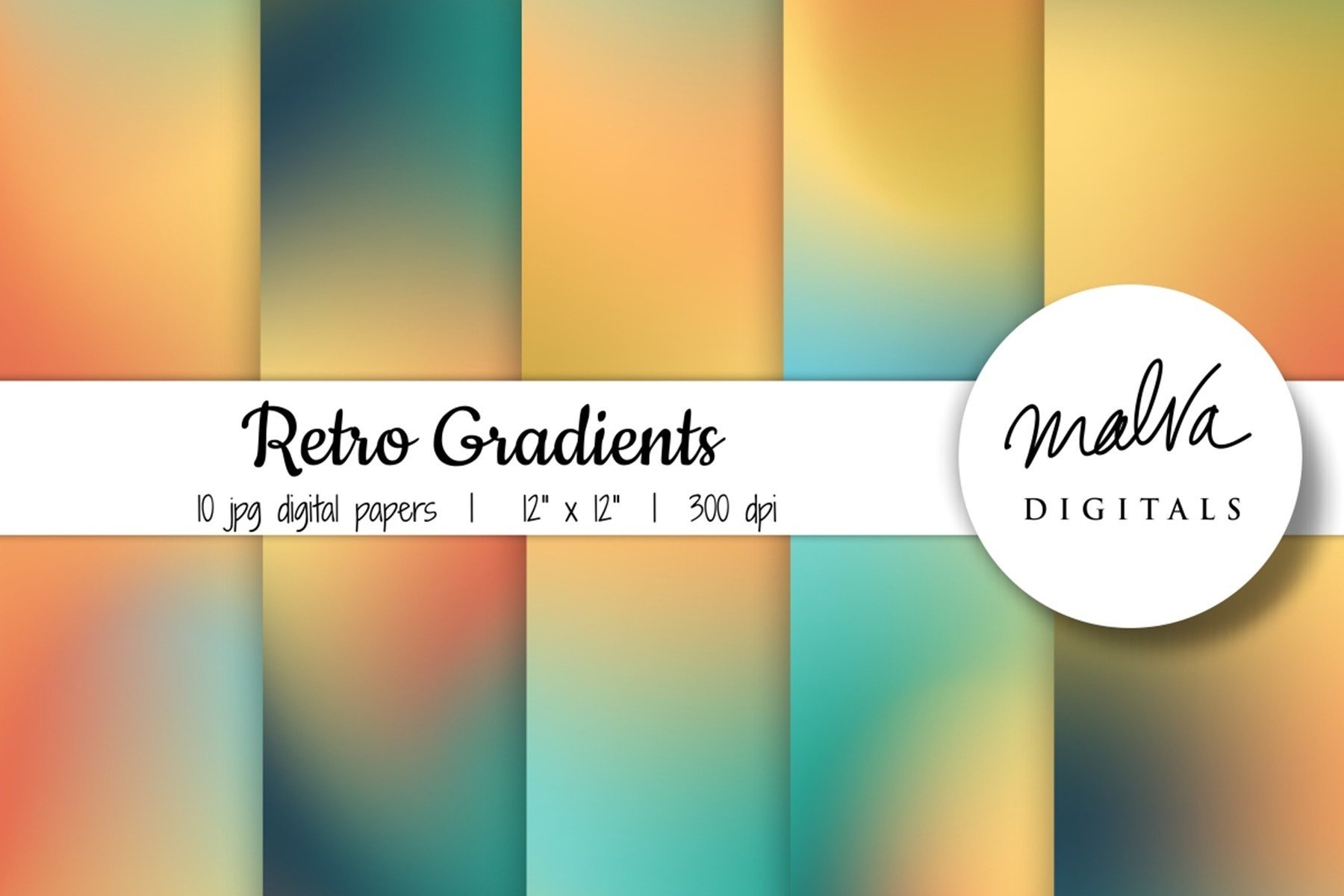 Retro Ranch Modern Gradiant Color Retro Colors Gradients Backgrounds Graphic by MalvaDigitals · Creative ...