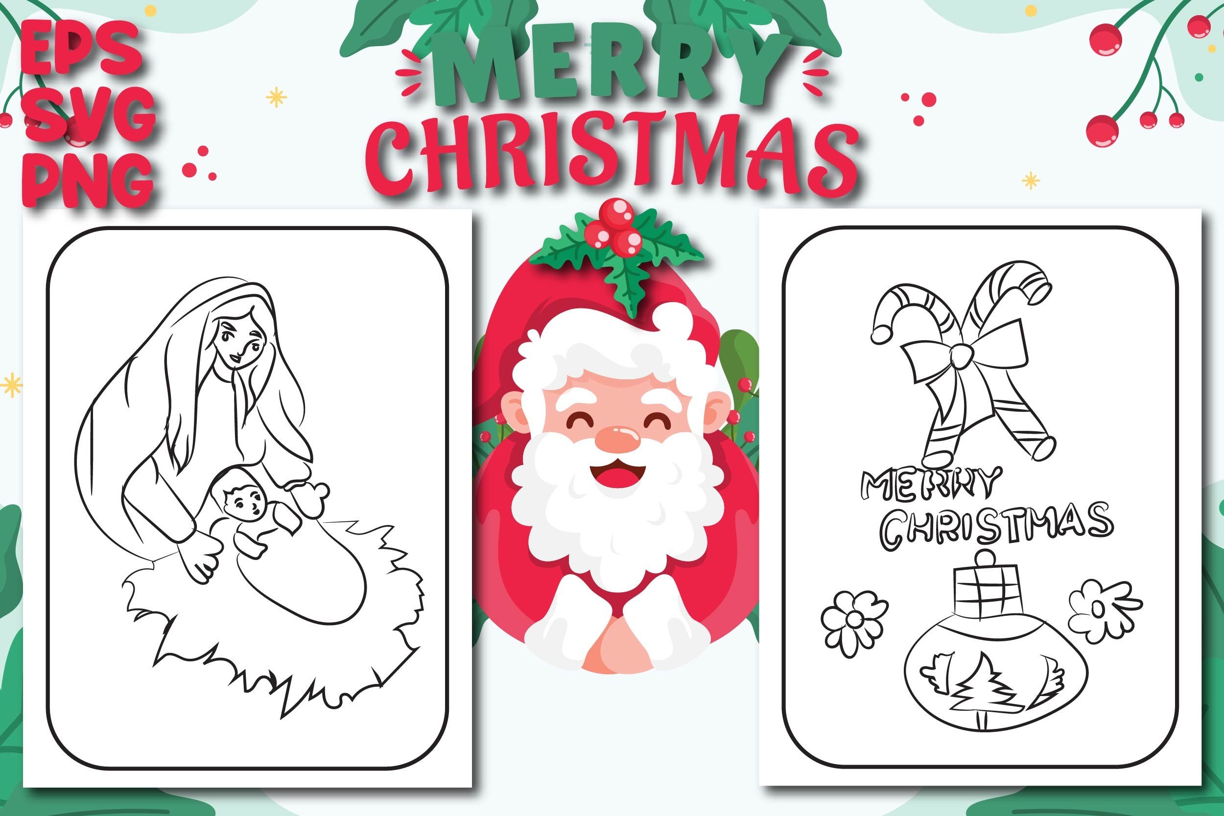 CHRISTMAS COLORING PAGES Graphic by Nandi Store · Creative Fabrica