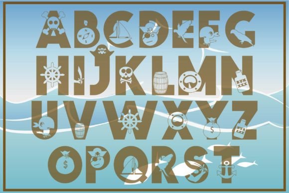 Little Pirate Font PNG with transparent background - Preview 1
