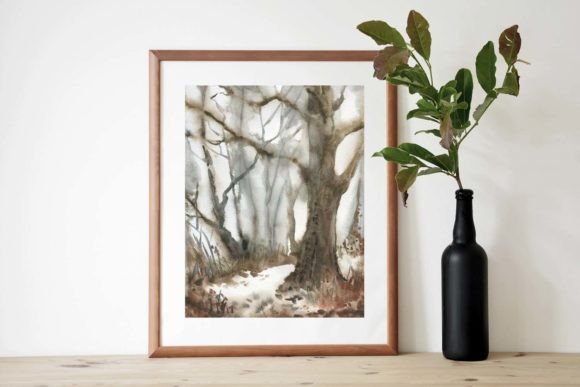 Winter Forest Landscape Printable Graphics