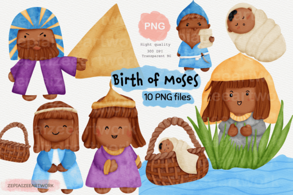 Birth of moses clipart,bible story