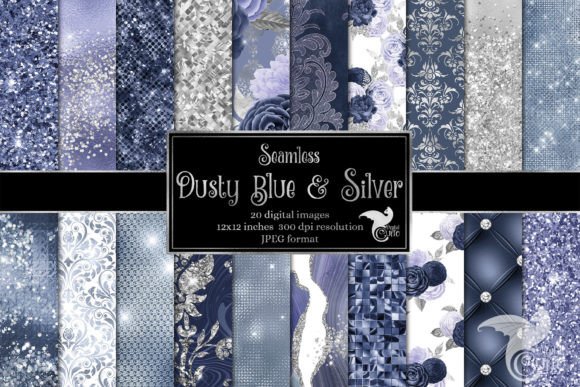Dusty Blue and Silver Textures