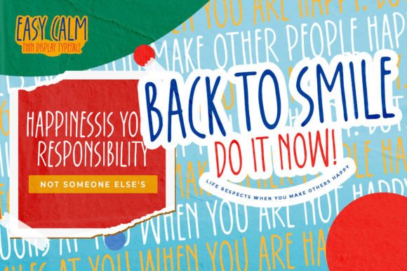 Easy Calm Font PNG with transparent background - Preview 4