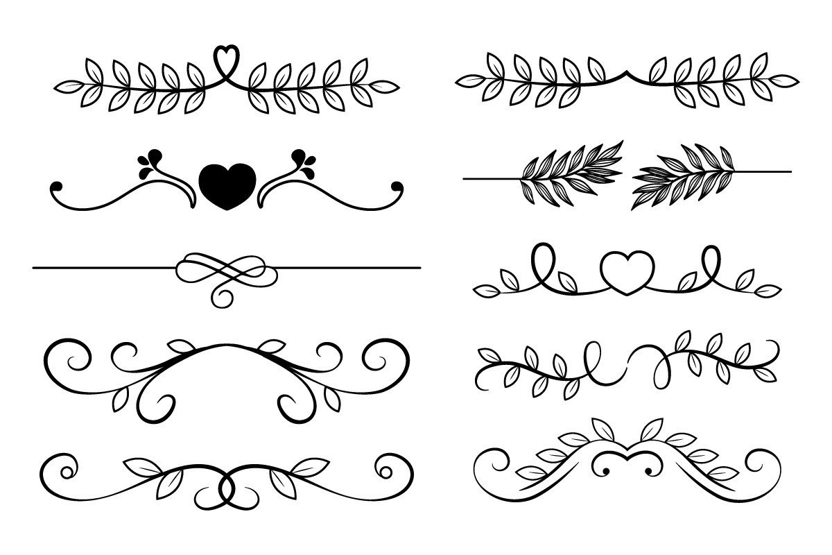 Flourish, Swoosh, Wedding Decorative