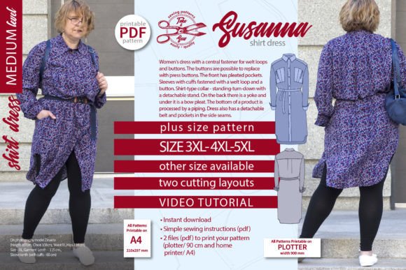 Shirt Dress Sewing Pattern Susanna