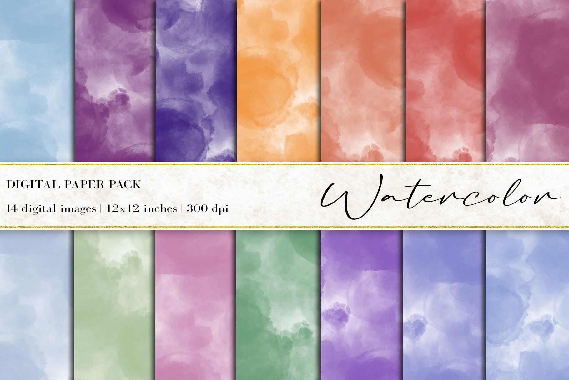 Watercolor Digital Papers Graphic by BonaDesigns · Creative Fabrica
