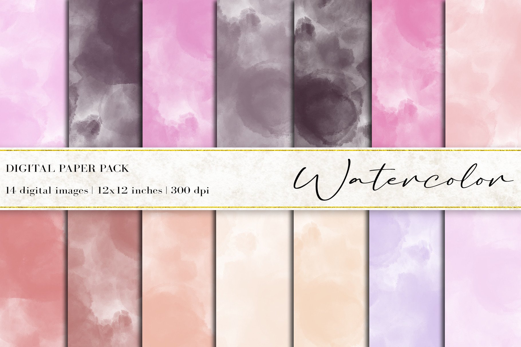Watercolor Digital Papers Graphic by BonaDesigns · Creative Fabrica