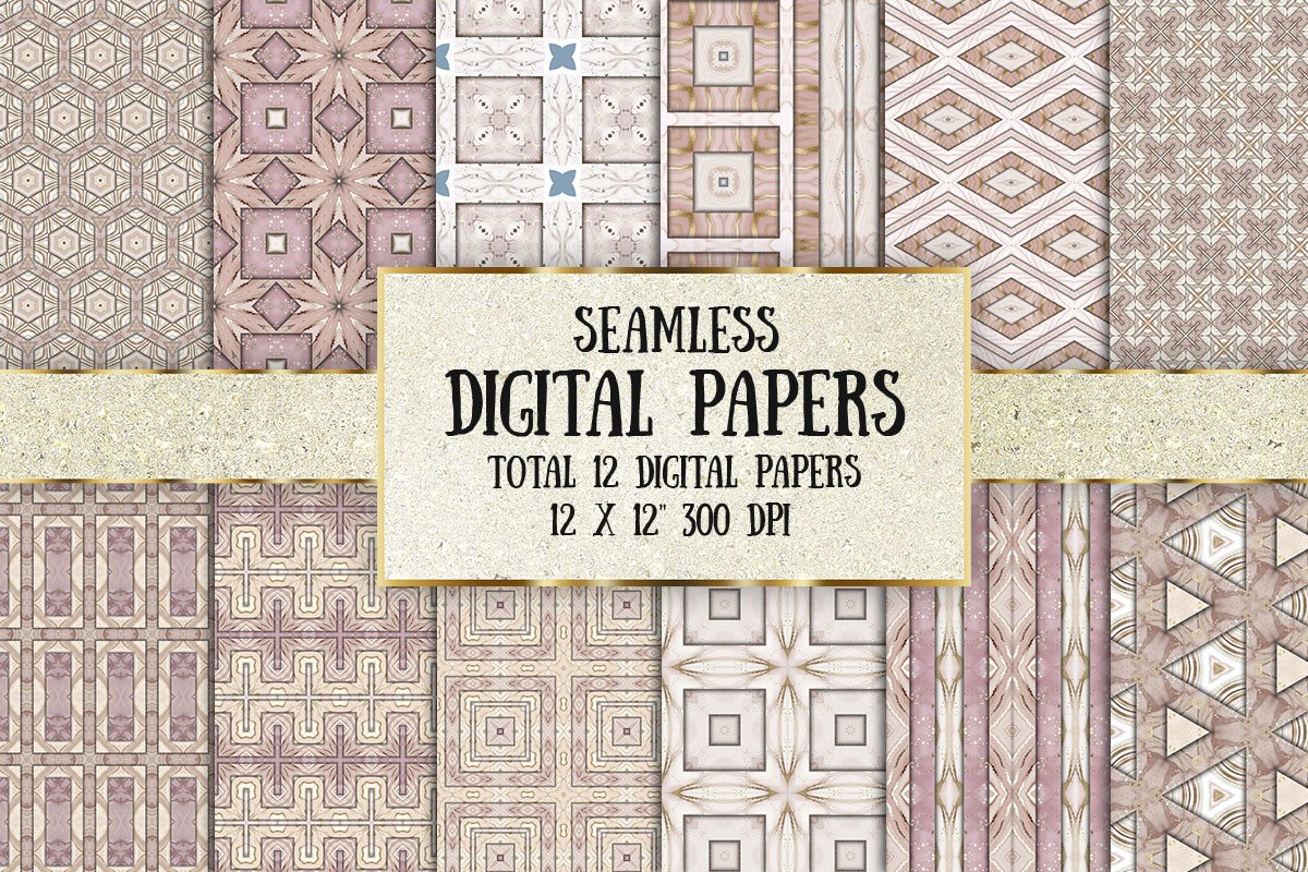 12 Seamless Digital Paper Designs Graphic by Tama Arts · Creative Fabrica