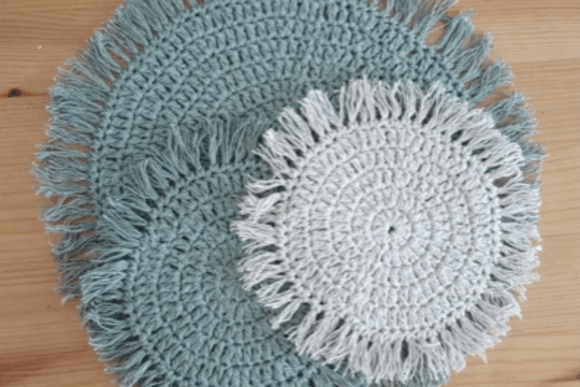 Boho Fringed Placemat and Coasters