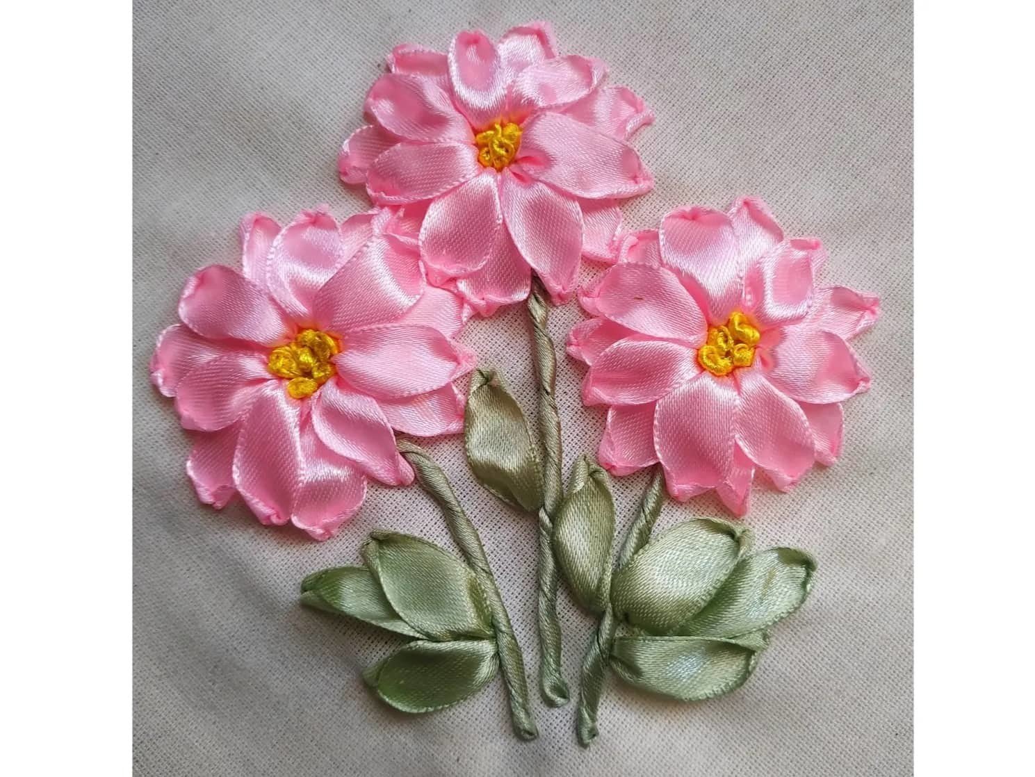Floral Ribbon Embroidery Tutorial