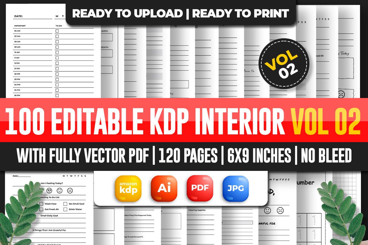Mega Editable KDP Interior Bundle Vol 02 Graphic by M9 Design ...