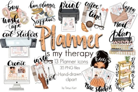 Planner is My Therapy Icons