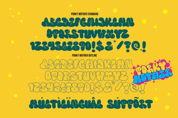 Porky Mother Font PNG with transparent background - Preview 1