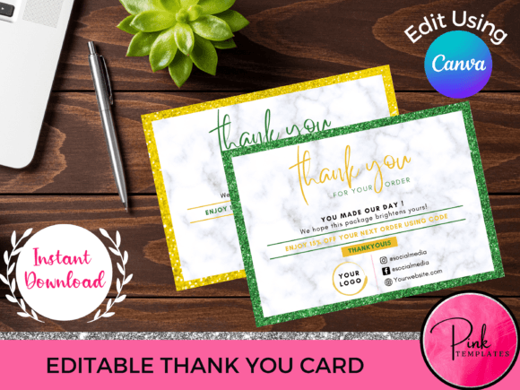 Thank You Cards DIY Printable Canva