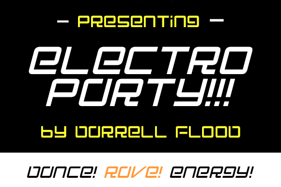 Electro Party Font PNG with transparent background - Preview 1