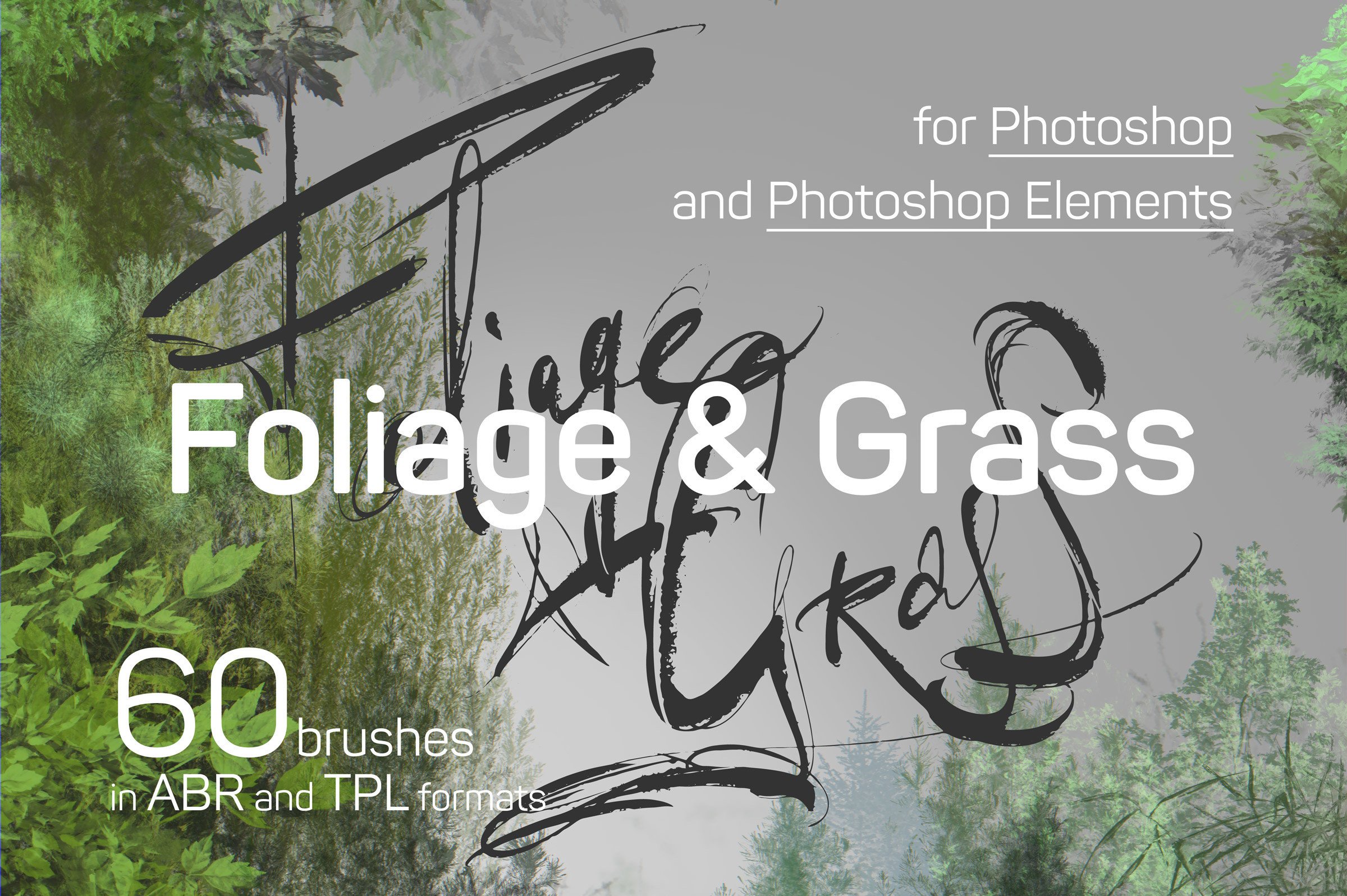 Foliage Grass Moss Photoshop Brushes 60 nature brushes digital painting forest