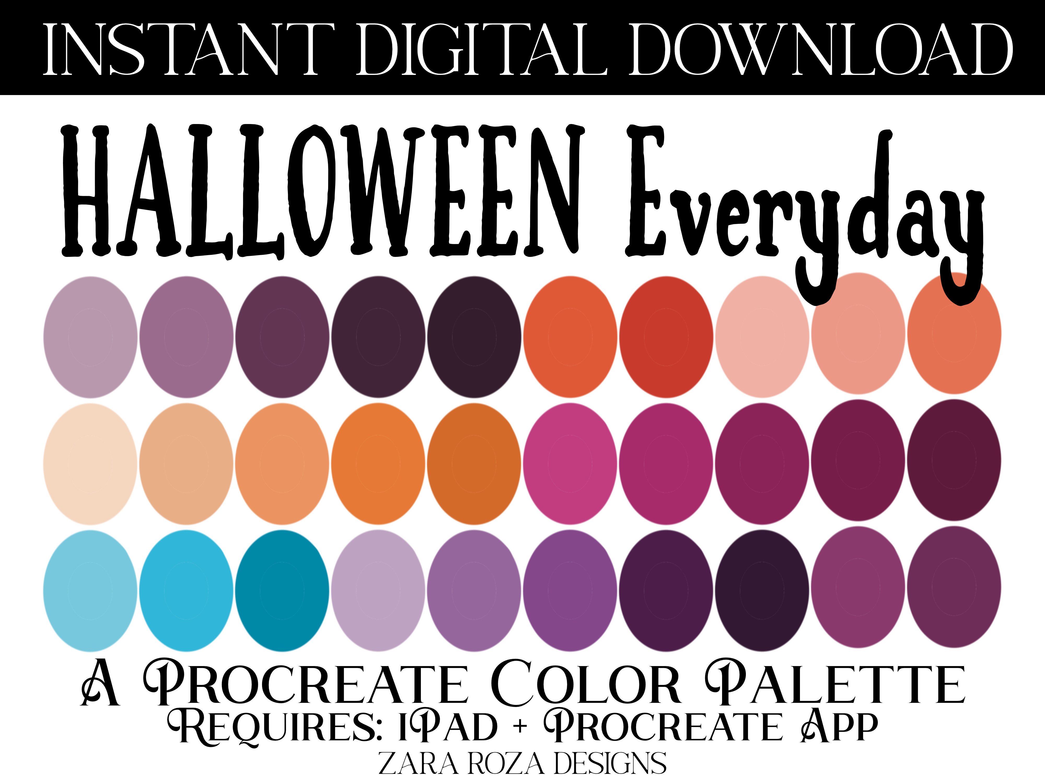 Halloween Everyday Procreate Palette Graphic by ZaraRozaDesigns ...
