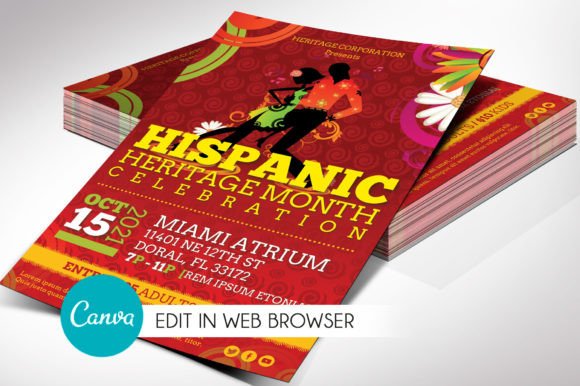 Hispanic Heritage Flyer Canva Template,