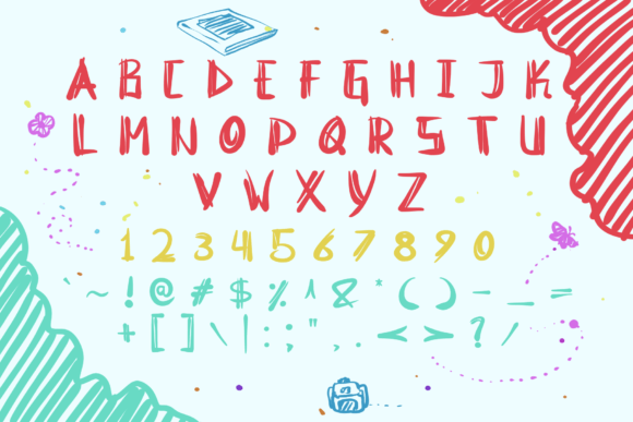 Kids Gen Marker Font PNG with transparent background - Preview 2