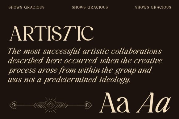 Shows Gracious Font PNG with transparent background - Preview 1